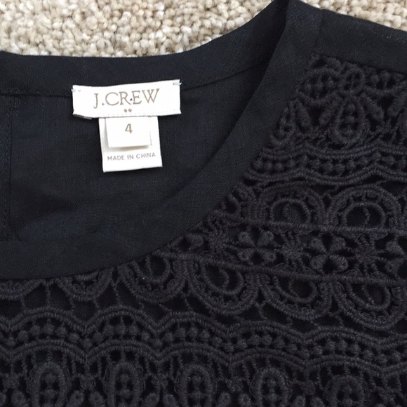 EUC J. Crew Linen and Lace Top, size 4 - Picture 2 of 3